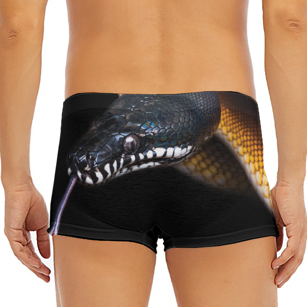 Leiopython Snake Print Men's Short Boxer Briefs