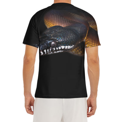 Leiopython Snake Print Men's Short Sleeve Rash Guard