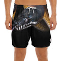 Leiopython Snake Print Men's Split Running Shorts