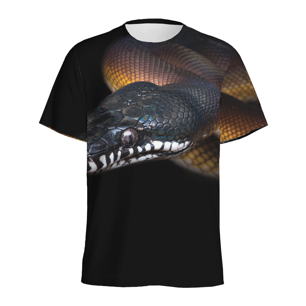 Leiopython Snake Print Men's Sports T-Shirt