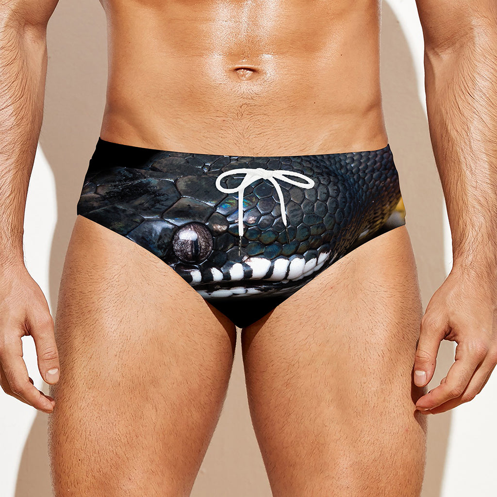 Leiopython Snake Print Men's Swim Briefs