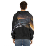 Leiopython Snake Print Men's Velvet Pullover Hoodie