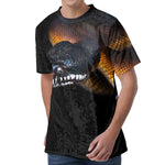 Leiopython Snake Print Men's Velvet T-Shirt