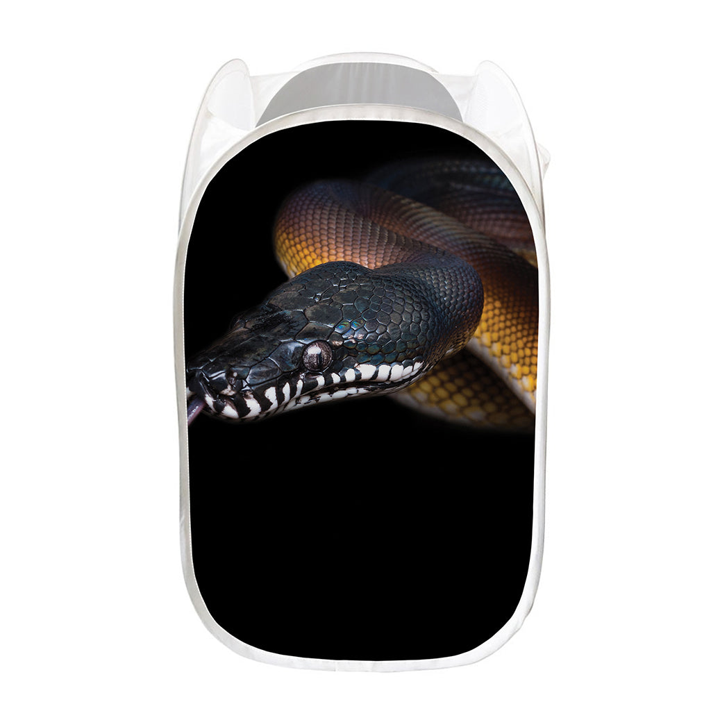 Leiopython Snake Print Mesh Laundry Hamper
