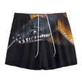 Leiopython Snake Print Mesh Shorts