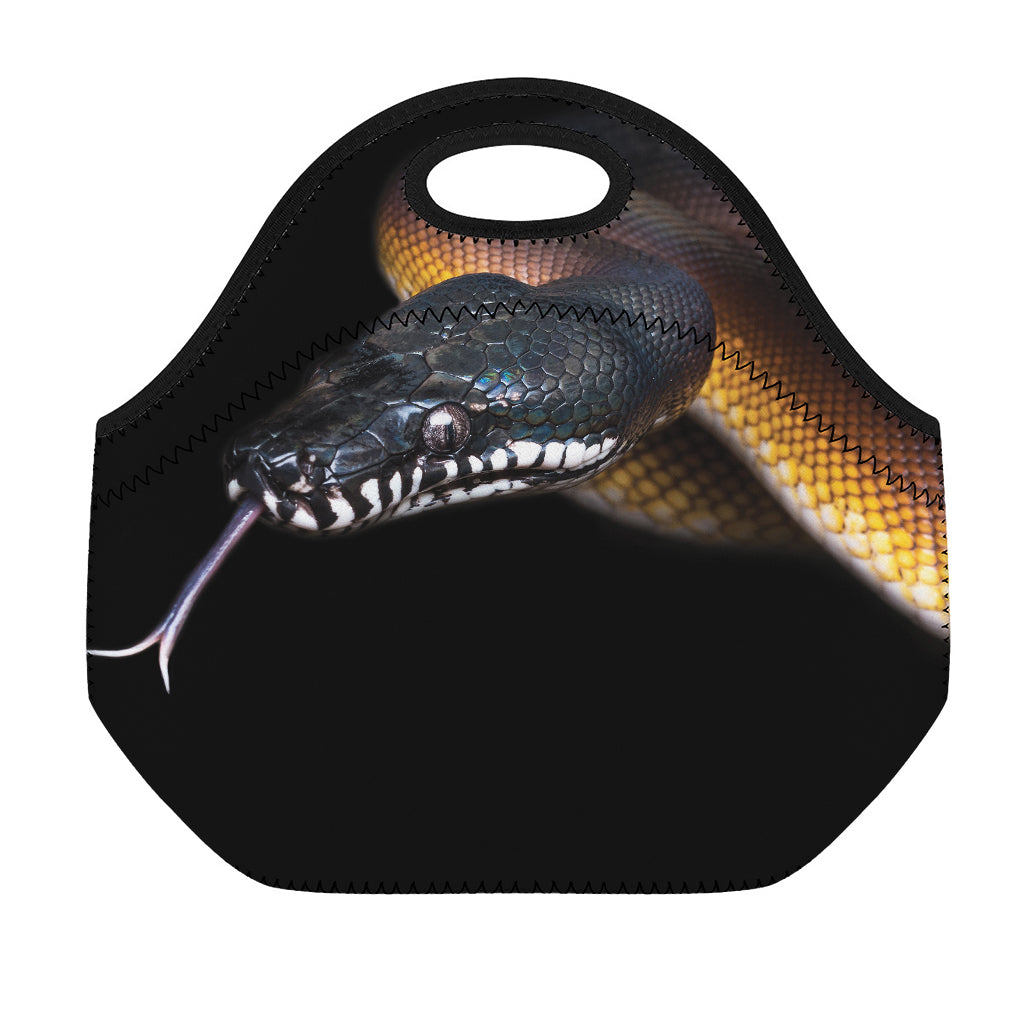 Leiopython Snake Print Neoprene Lunch Bag