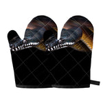 Leiopython Snake Print Oven Mitts