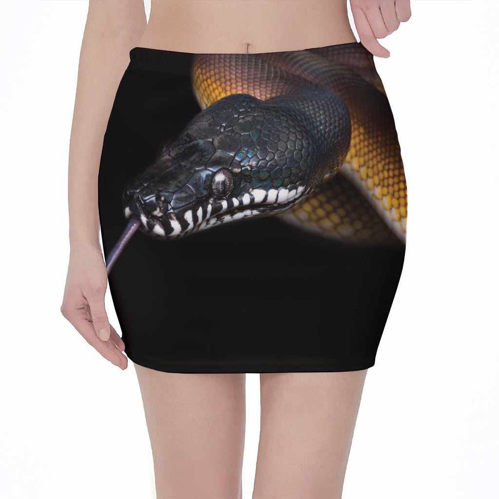 Leiopython Snake Print Pencil Mini Skirt