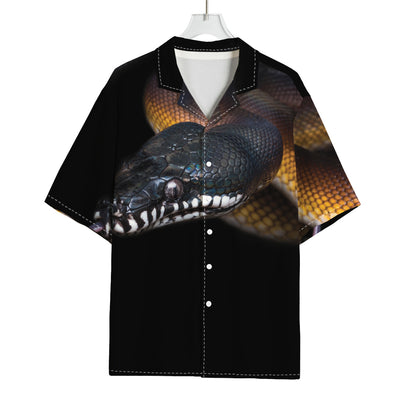 Leiopython Snake Print Rayon Hawaiian Shirt