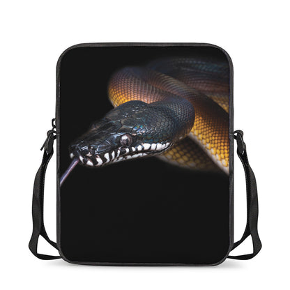 Leiopython Snake Print Rectangular Crossbody Bag