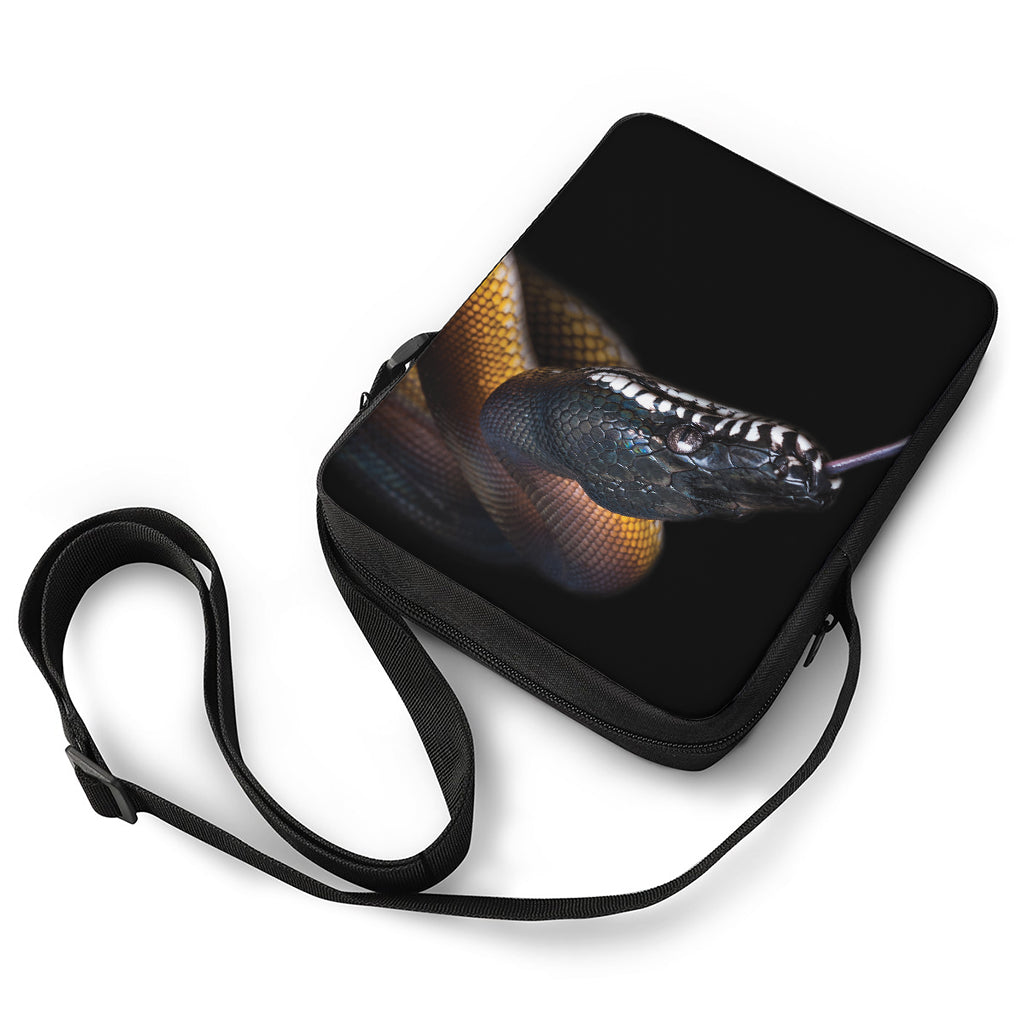 Leiopython Snake Print Rectangular Crossbody Bag