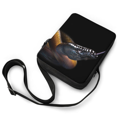Leiopython Snake Print Rectangular Crossbody Bag