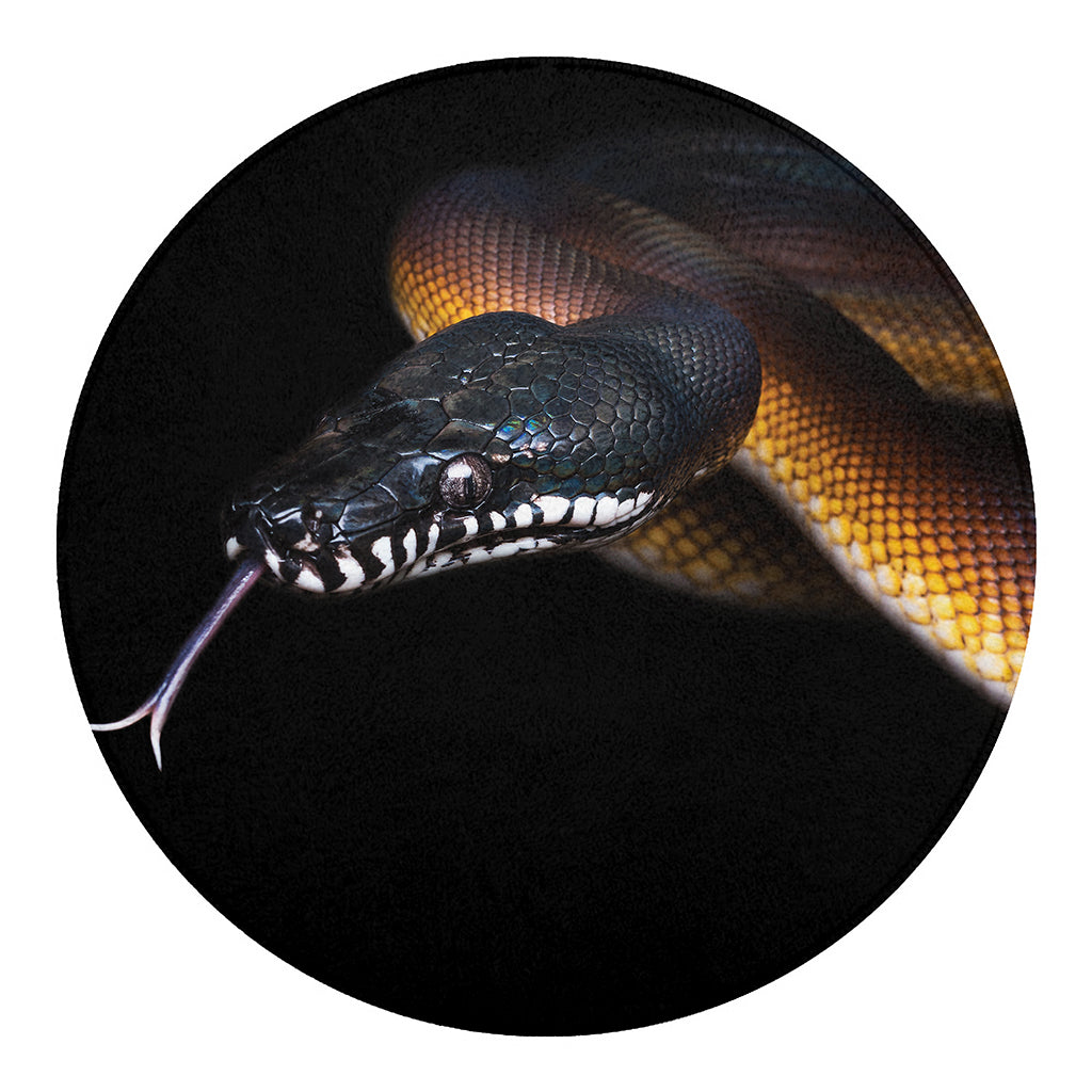 Leiopython Snake Print Round Blanket