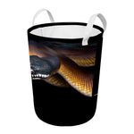 Leiopython Snake Print Round Laundry Basket