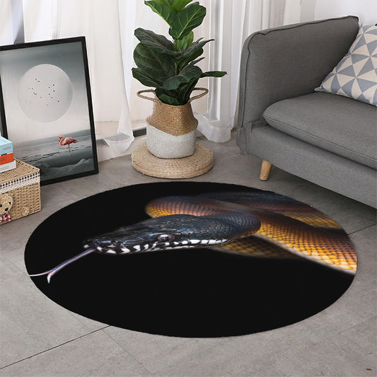 Leiopython Snake Print Round Rug