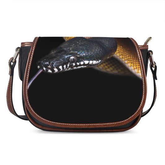 Leiopython Snake Print Saddle Bag