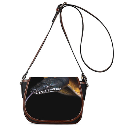Leiopython Snake Print Saddle Bag