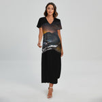 Leiopython Snake Print Short Sleeve Maxi Dress