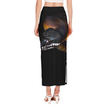 Leiopython Snake Print Side Slit Maxi Skirt