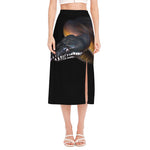 Leiopython Snake Print Side Slit Midi Skirt