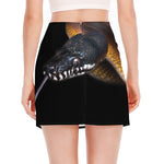 Leiopython Snake Print Side Slit Mini Skirt