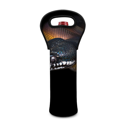 Leiopython Snake Print Single Neoprene Wine Tote