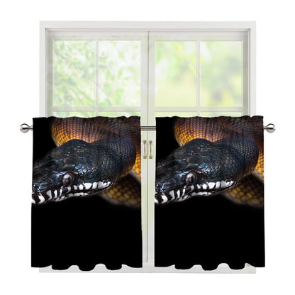 Leiopython Snake Print Tier Curtains