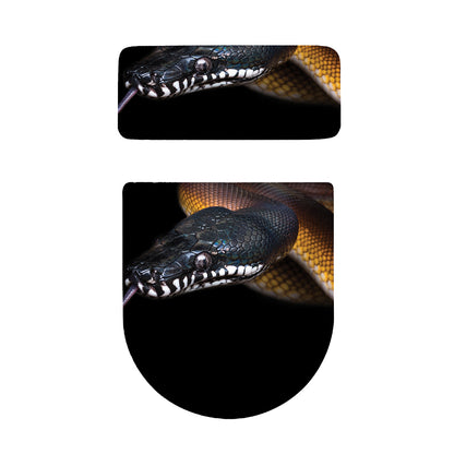 Leiopython Snake Print Toilet Lid And Tank Cover Set