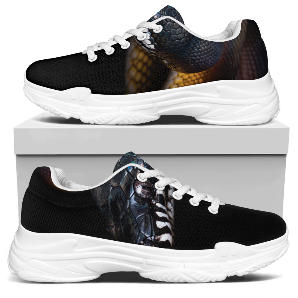Leiopython Snake Print White Chunky Shoes