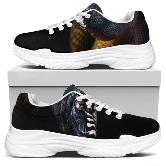 Leiopython Snake Print White Chunky Shoes