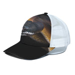 Leiopython Snake Print White Mesh Trucker Cap