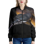 Leiopython Snake Print Women's Bomber Jacket