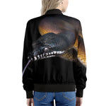 Leiopython Snake Print Women's Bomber Jacket
