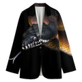 Leiopython Snake Print Women's Cotton Blazer
