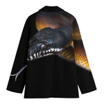 Leiopython Snake Print Women's Cotton Blazer