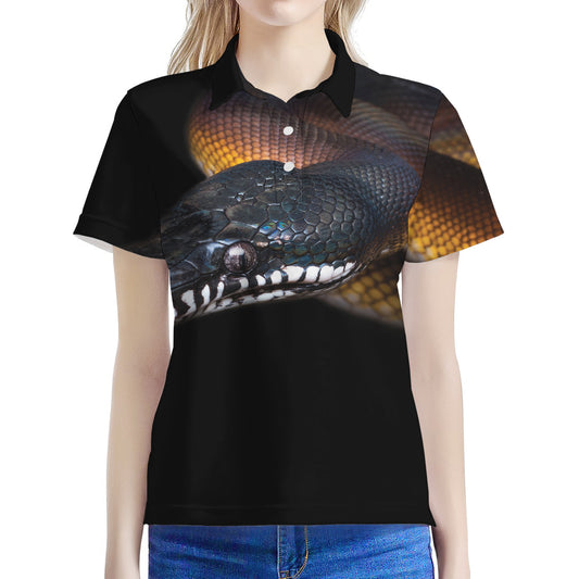 Leiopython Snake Print Women's Polo Shirt