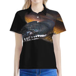 Leiopython Snake Print Women's Polo Shirt
