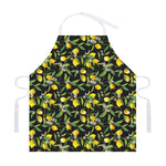 Lemon And Flower Pattern Print Adjustable Apron