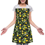 Lemon And Flower Pattern Print Adjustable Apron