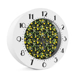 Lemon And Flower Pattern Print Alarm Clock