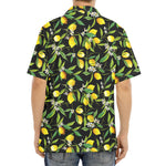 Lemon And Flower Pattern Print Aloha Shirt