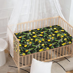 Lemon And Flower Pattern Print Baby Crib Sheet