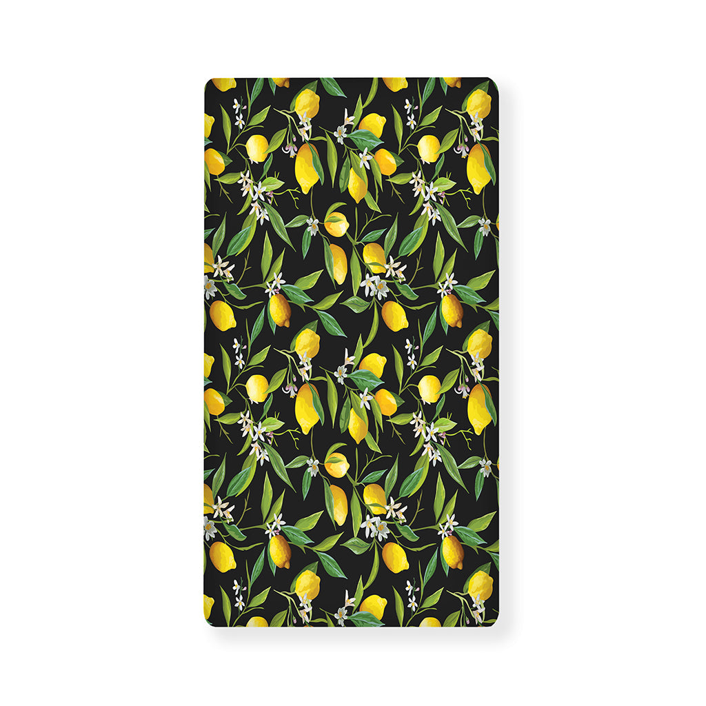 Lemon And Flower Pattern Print Baby Crib Sheet