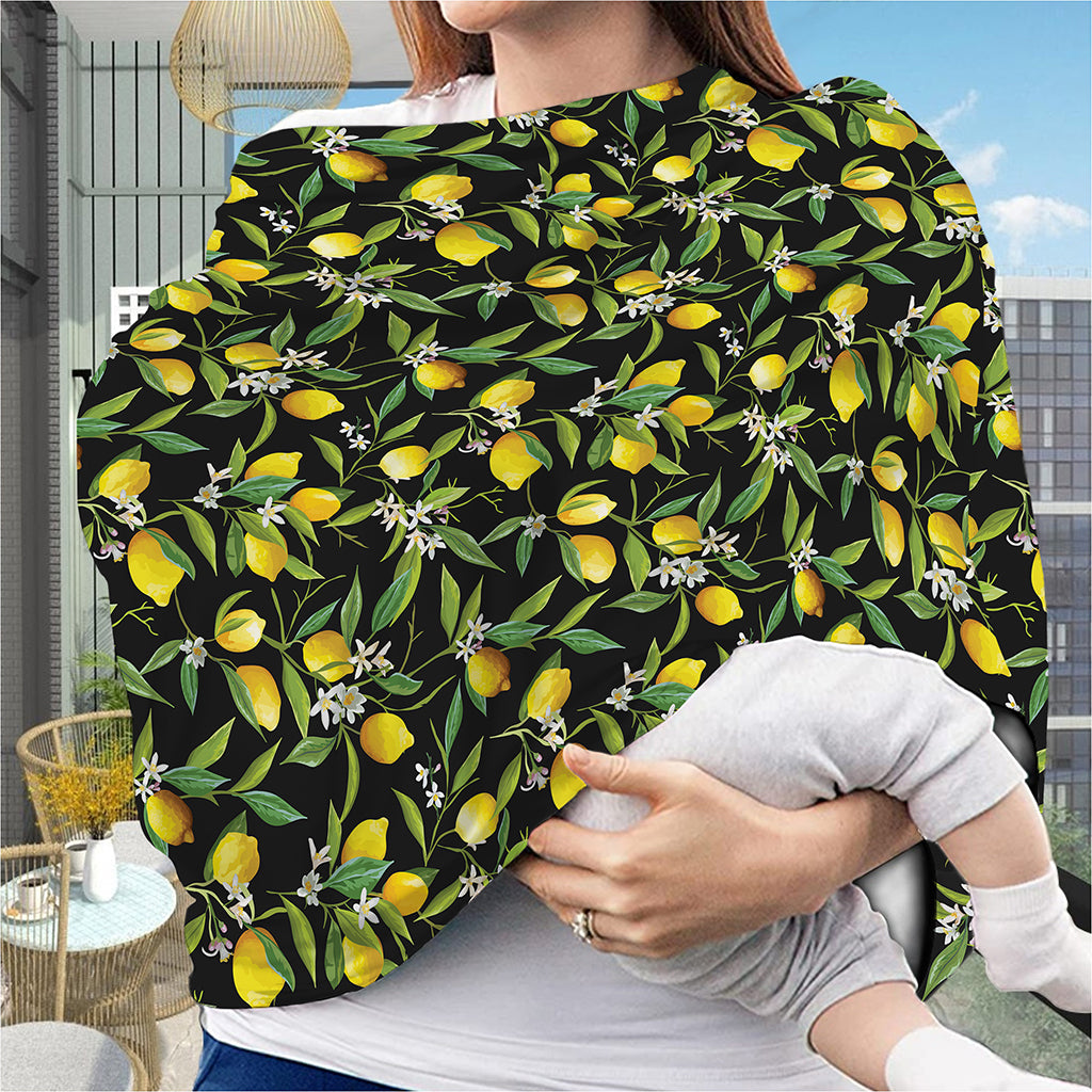 Lemon And Flower Pattern Print Baby Seat Cover