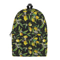Lemon And Flower Pattern Print School Backpack