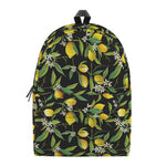 Lemon And Flower Pattern Print Backpack