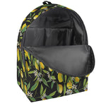 Lemon And Flower Pattern Print Backpack