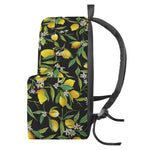 Lemon And Flower Pattern Print Backpack