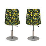 Lemon And Flower Pattern Print Bar Stool Covers