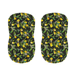 Lemon And Flower Pattern Print Bar Stool Covers